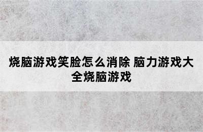 烧脑游戏笑脸怎么消除 脑力游戏大全烧脑游戏